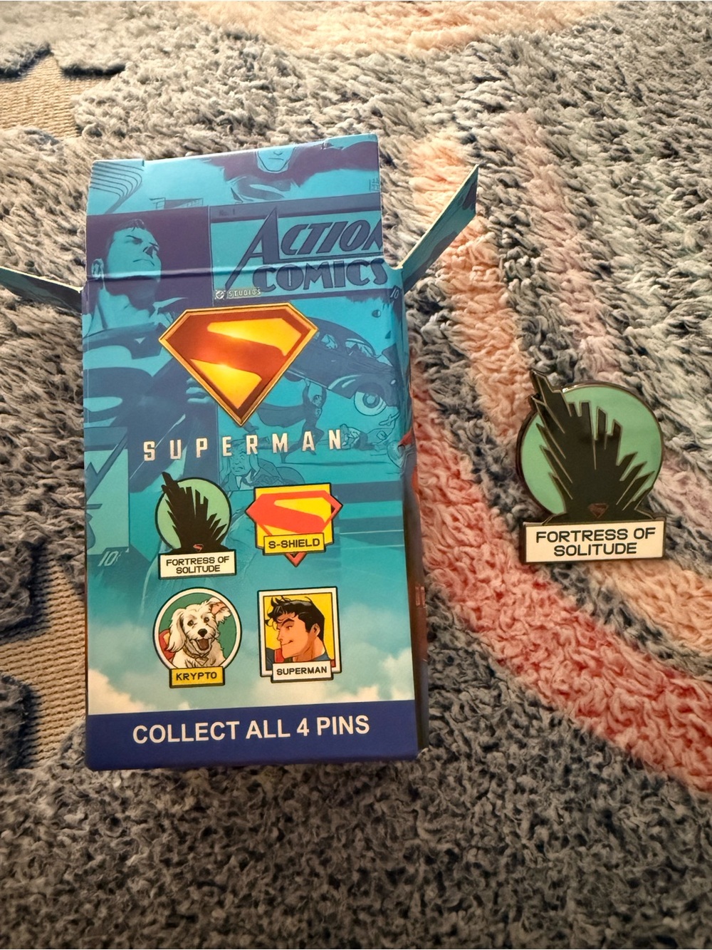 DC Comics Superman Blue and Yellow Collectible Pin Set